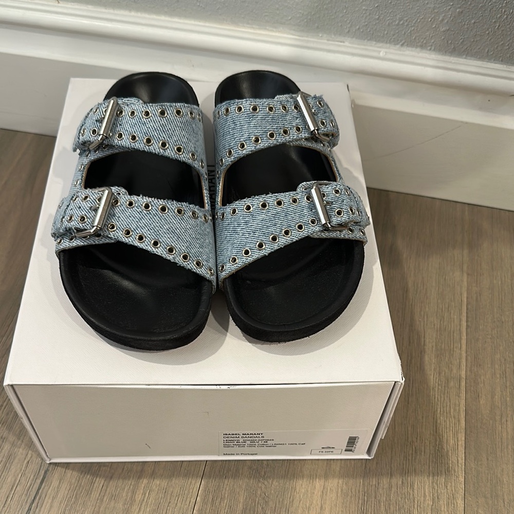 Brand new authentic lennyo denim slides